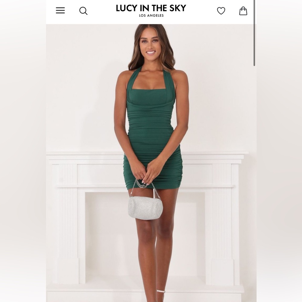 Green Lucy In The Sky Mini Dress
